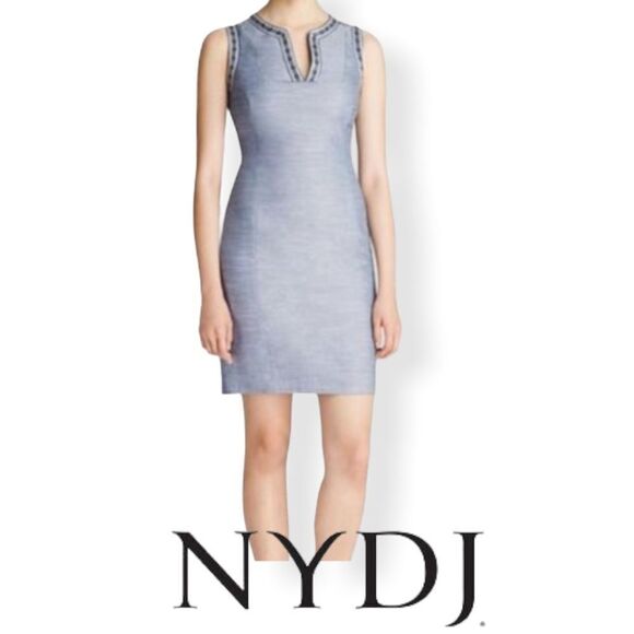 NYDJ Denim Built in Shape Wear Shift Dress - Picture 16 of 16